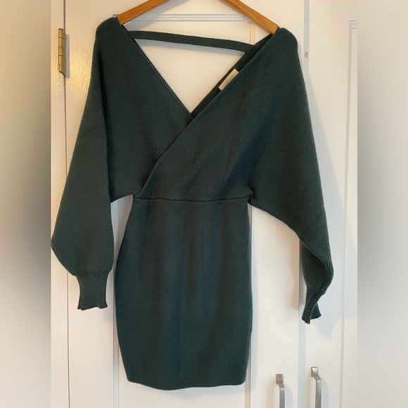 Dark Green Sweater Dress-Size Small - Picture 1 of 6